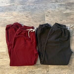 Brandy Melville/Paul Galt Sweatpants Set - Black and Burgundy